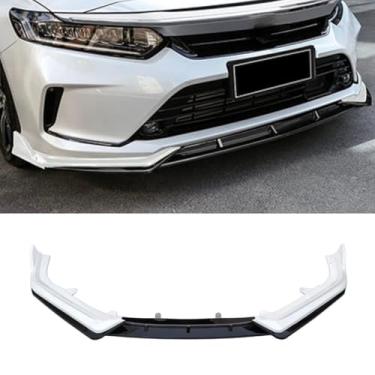 Imagem de Spoiler do para-choque dianteiro do carro parte de modificação do difusor labial compatível com INSPIRE 2022+ capa protetora de para-choque acessórios para carro (branco preto)