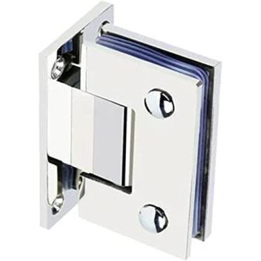 Imagem de Dobradiça de porta de vidro sem moldura, aço inoxidável, prata brilhante, pacote com 2 (135)