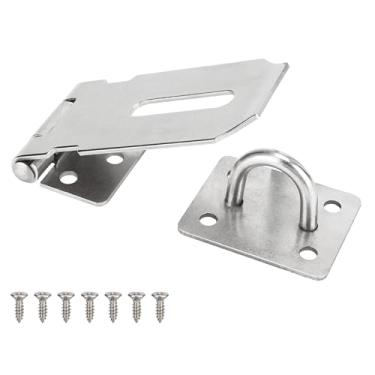 Imagem de KIMIWISE Trava de ferrolho de porta de aço inoxidável de 7 cm, cadeado prateado resistente para portões, portas e armários, acabamento de superfície escovada, 1 pacote