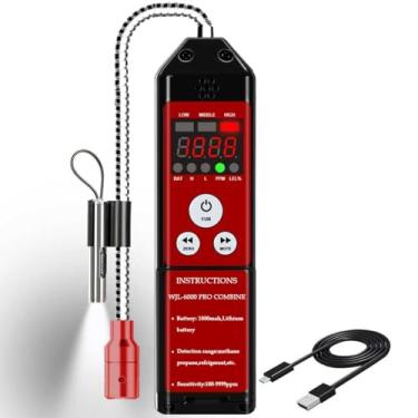 Imagem de Detector de vazamento de gás, Aprvtio WJL-6000PRO Detector de vazamento de gás natural combustível com alarme sonoro e visual, bateria recarregável de 1800 mAh, diaplay PPM LEL% para gás natural