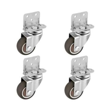 Imagem de Rodízios De Borracha Macia Tipo L Para Móveis, 4 Peças, Rodas Silencio