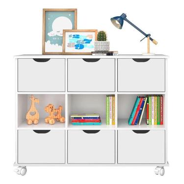 Imagem de Nicho Organizador 6 Gavetas Branco Brilho - Qmovi