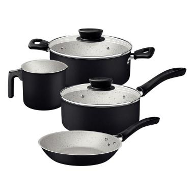 Imagem de Conjunto de Panela com 4 Peças Antiaderente Linz Tramontina Preta