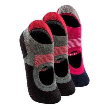 Imagem de Kit 3 Pares de Sapatilhas Antiderrapante Pilates Lupo 3286-002 Colorid