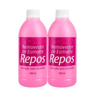 Imagem de Kit 2 Removedor de Esmalte Solução Sem Acetona 500ml Repos Cosméticos