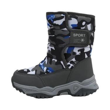 Imagem de Botas De Neve Para Crianças Em Veludo Camuflado, Quentes, Com Solado G