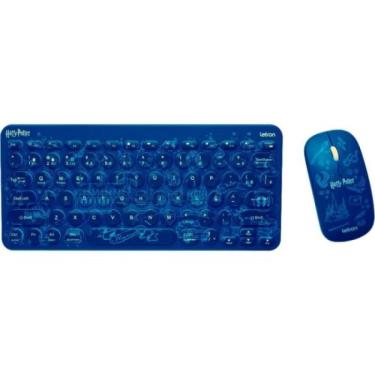 Imagem de Kit Teclado e Mouse Sem Fio Letron Harry Potter Azul
