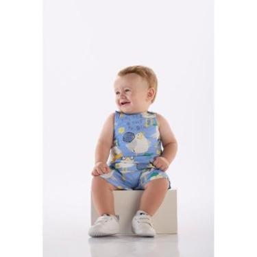 Imagem de Macaquinho Bebê Menino em Algodão Três e Já-Masculino