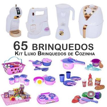 Imagem de Kit Infantil Prato Copo Potes Mercado Panela De Pressão 65P