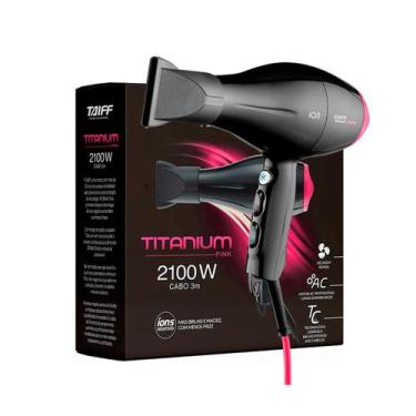 Imagem de Secador Titanium Pink 2100W- 127V - Taiff Professional, Rosa, 110V