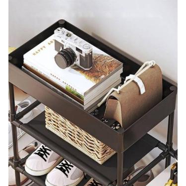 Imagem de Estante Organizadora Compacta 4 Níveis Versátil E Durável Preto - TOP 
