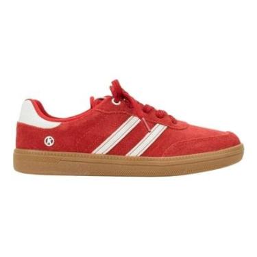 Imagem de Tênis Casual de Couro Camurça Feminino Kolosh C3905 Vermelho-Feminino