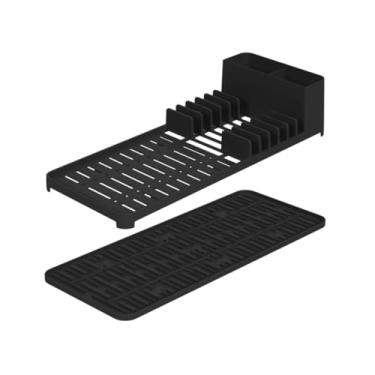 Imagem de Escorredor com Tapete de Pia, Single, Brinox Metalúrgica, 42,2 x 17,4 x 9,4 cm, Preto, Coza