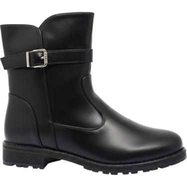 Imagem de Bota Feminina Casual Dia a Dia Passeio Trabalho Com Fívela e Zíper Cano Baixo Conforto Mooncity 72133