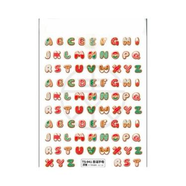 Imagem de Adesivos De Unha De Natal Com Floco De Neve Rosa, Decalques De Unha 5D