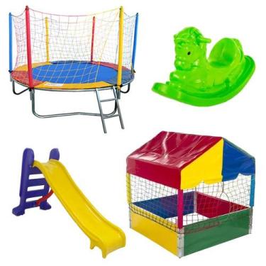 Imagem de Cama Elástica/ Pula Pula 2,30m + Piscina de Bolinhas 1,00m Quadrada + 