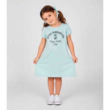 Imagem de Vestido Infantil Manga Curta Estampado Select Azul, 6, Azul