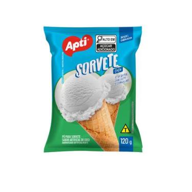 Imagem de Base em Pó para Sorvete 120g Apti  Sobremesa Cremosa, Coco