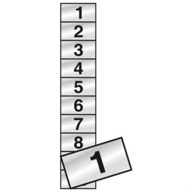 Imagem de 10 Placas de Alumínio Autoadesiva 5x2.5cm Numeral 1 A 10 100 Ct Sinalize Placa Alum.num...