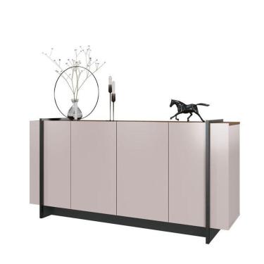 Imagem de Aparador Para Sala Buffet Copacabana Off White Nogueira Real Preto Acetinado Colibri