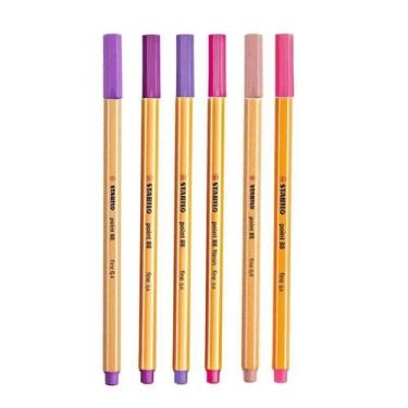 Imagem de Caneta Fineliner 0.4mm Point 88 6 Tons de Rosa e Roxo - Stabilo - Tend