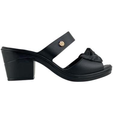 Imagem de Tamanco Feminino Basic Laço Plataforma Salto Baixo Miss Miss, Preto, 3