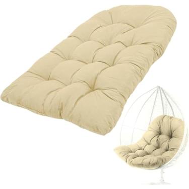 Imagem de Almofada De Cadeira Suspensa De 120 * 80 Cm - Almofada De Assento à Prova D'água E Resistente A Uv Para Balanço De Suspensão De Vime Pe, Khaki