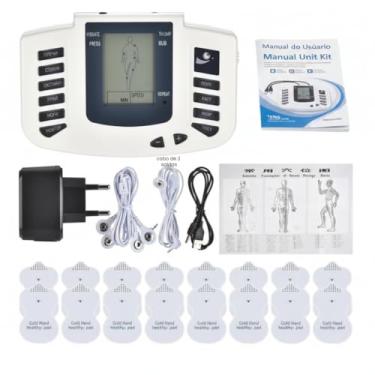 Imagem de Aparelho Massageador Elétrico TENS Portátil Com Eletrodos Para Fisioterapia e Alívio de Dor Muscular | Eletroestimulador Com Modos de Massagem Ajustáveis Para Costas Pescoço Ombros e Pernas Relaxamento Muscular