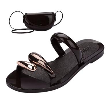 Imagem de Chinelo Feminino Bolsa Moderno Leve Rasteiro Eden Melissa