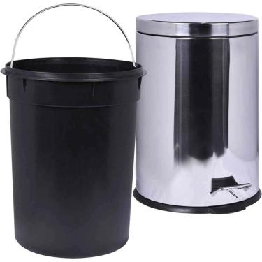 Imagem de Lixeira Redonda 5 Litros Aço Inox Com Pedal Kala