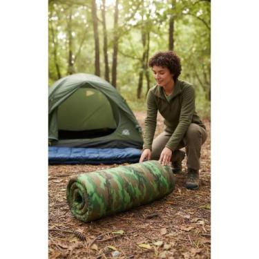 Imagem de Colchonete Camping Solteiro 185cm Leve P/ Acampamento Verde - Congratu