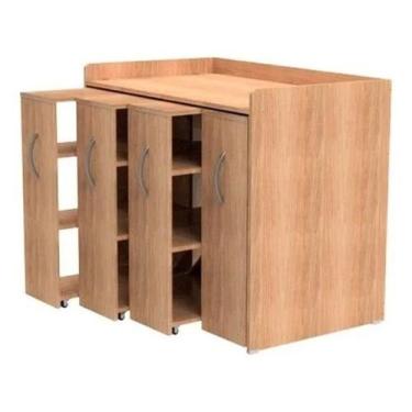 Imagem de Armário Para Escritório Lobato 4 gavetas Freijó 100mdf Livros Sala Est