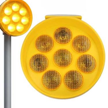 Imagem de Sinalizador Solar Poste Painel Barra LED Estrada Obra Rodovia Alerta E