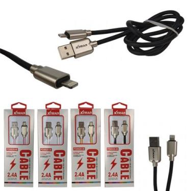 Imagem de Cabo USB Carga Rápida para Iphone  2,4A FD0020-I6 - Xtrad, Rosa