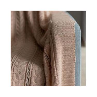 Imagem de Manta Tricot Trança Rosé