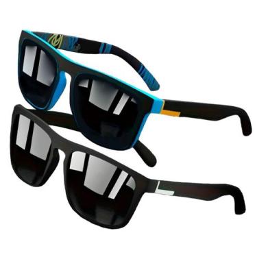 Imagem de Óculos De Sol Masculino Conjunto Com Preto + Azul Quadrado Vintage Ant