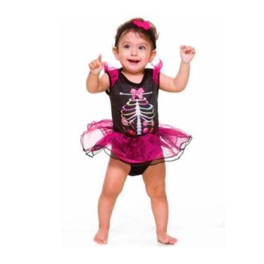 Imagem de Fantasia De Halloween Baby Menina Esqueleto Caveira - Fantasias Super