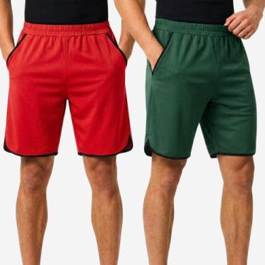 Imagem de Kit 2 Bermudas Masculinas Shorts Esportivo com Bolsos Laterais Leve Co