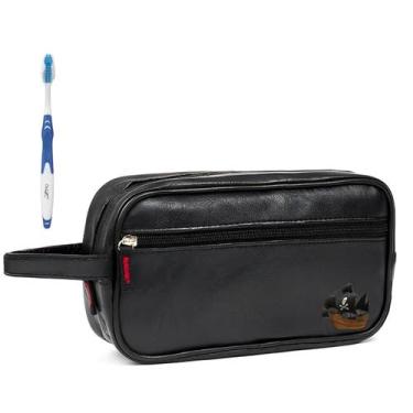 Imagem de Nécessaire Executiva Masculina Premium Preta Com Estampas - Mormino