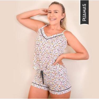 Imagem de baby dool feminino de algodão - pijamas linhas e tons, Branco, M