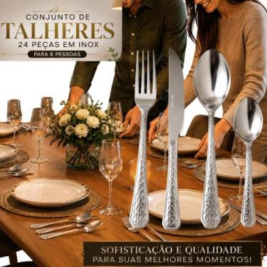 Imagem de Conjunto de Talheres com 24 Peças em Inox - FRATELLI