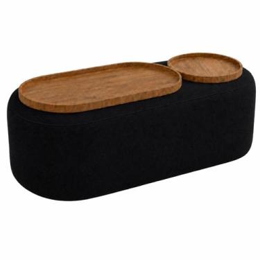 Imagem de Mesa de Centro Madrid Tecido Veludo House Decor Cor Preto, Preto