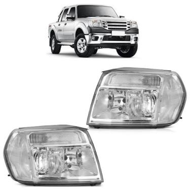 Imagem de Farol Dianteiro Ranger 2010 2011 2012 Máscara Cromada - Automotive Imp