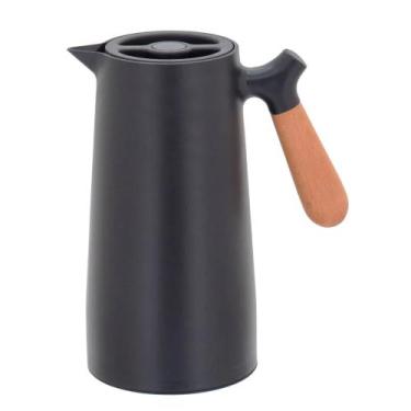 Imagem de Garrafa Térmica Para Chá, Café Com Alça em Madeira 1L - GENERIC, Preto