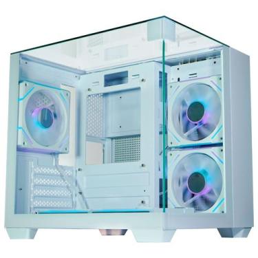 Imagem de Gabinete Gamer Aquário K-MEX Visão Infinita II CG-W1X2, Frontal, Later