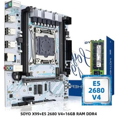 Imagem de Kit De Placa-Mãe SOYO X99 16GB DDR4 LGA 2011-3 Com CPU Xeon E5 2680 V4