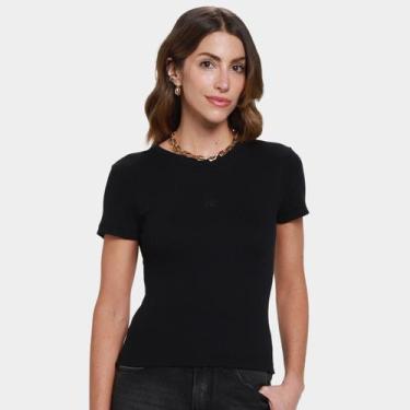 Imagem de Camiseta Calvin Klein Ribana Feminina, Preto, P