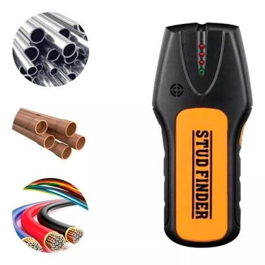 Imagem de Detector de Estruturas em Paredes Scanner Profissional Detecta Fios e Canos com Sensor Eletrônico Preto Top Utilidades