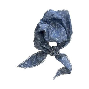 Imagem de Lenço De Pescoço Floral De Verão Para Mulheres, Xale Triangular, Banda
