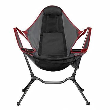 Imagem de Yajun Cadeira de balanço de jardim para praia, lua, banco dobrável para uso ao ar livre, cadeiras portáteis ultraleve, vermelho